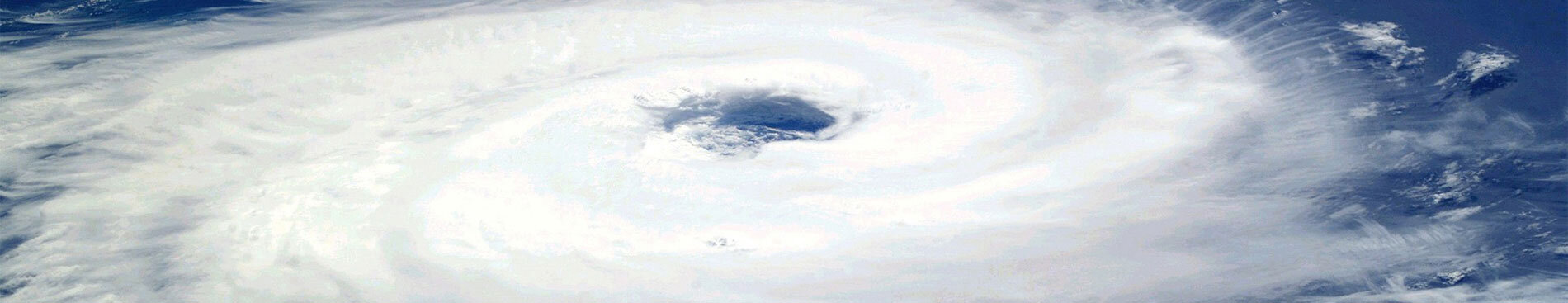 Satellite image of hurricane at sea